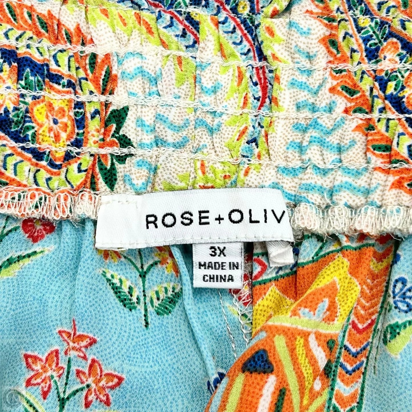 Pants Wide Leg By Rose And Olive In Blue & Orange, Size: 3x