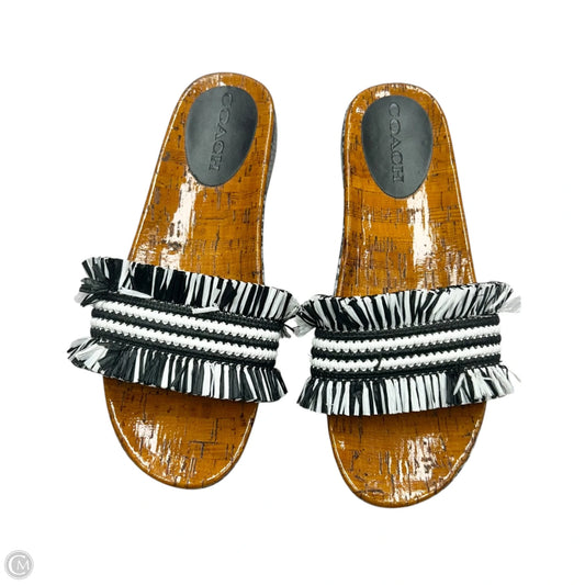 Sandals Designer By Coach In Black & Brown, Size: 8