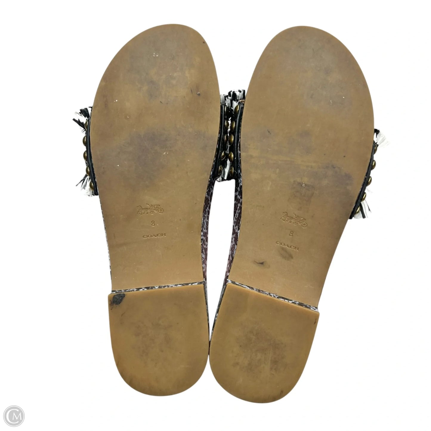 Sandals Designer By Coach In Black & Brown, Size: 8