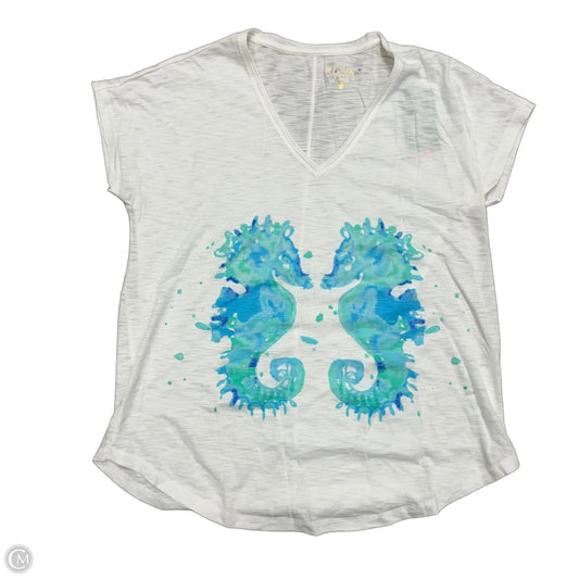 Top Short Sleeve Designer By Lilly Pulitzer In White, Size: Xxl