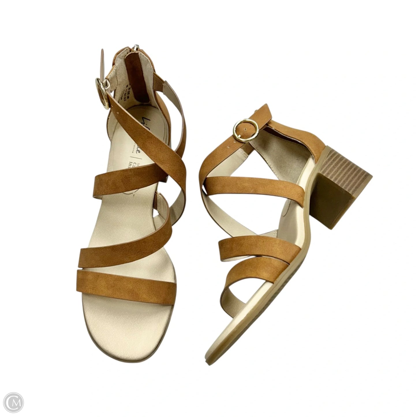 Sandals Heels Block By Life Stride In Brown, Size: 8