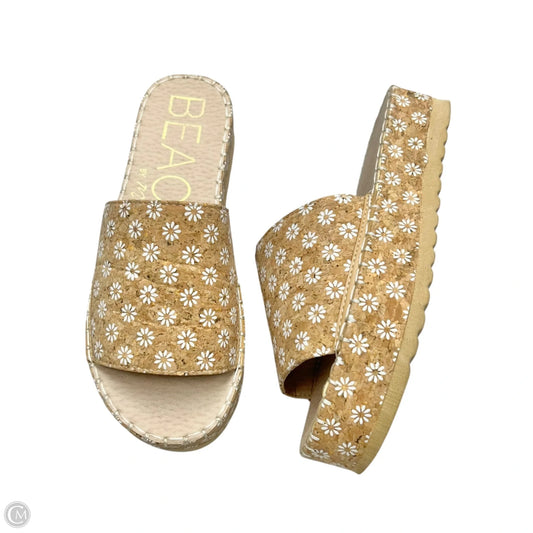 Sandals Heels Platform By Matisse In Tan & White, Size: 8