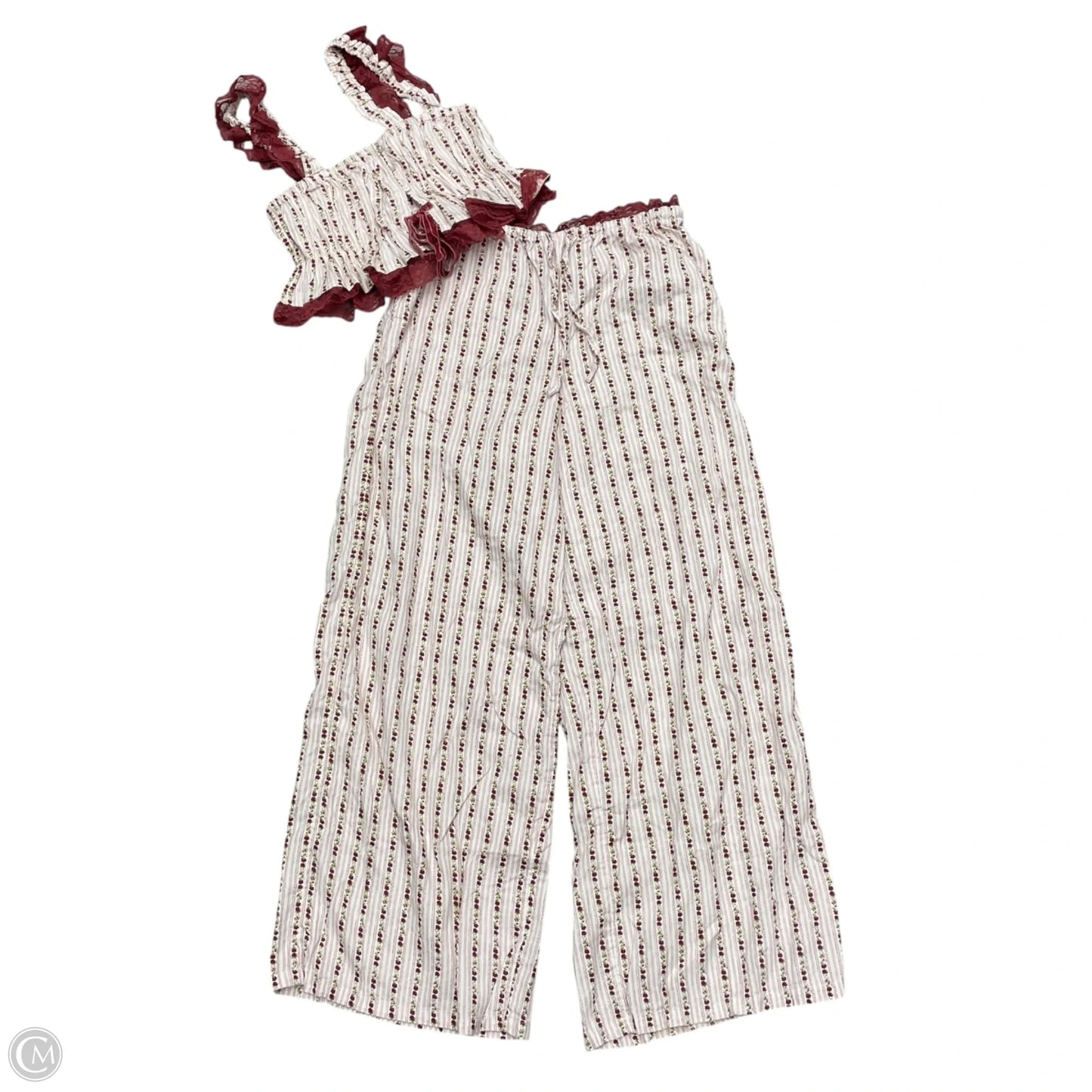 Pants Set 2pc By Out From Under In Pink & White, Size: S