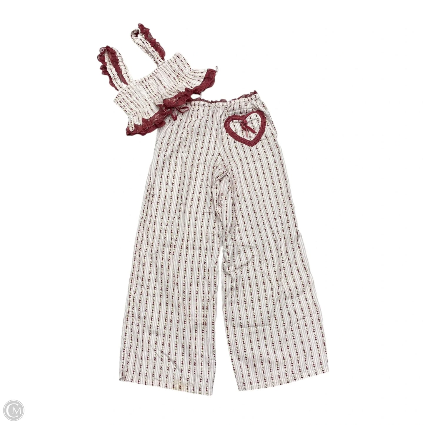 Pants Set 2pc By Out From Under In Pink & White, Size: S