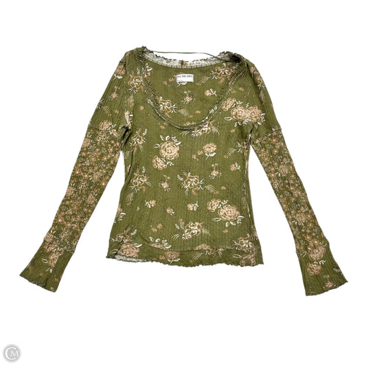 Top Long Sleeve By We The Free In Green & Pink, Size: L