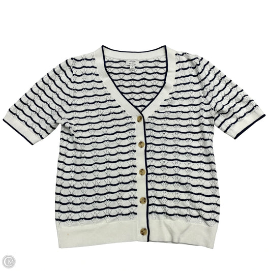 Cardigan By J. Crew In Blue & White, Size: S