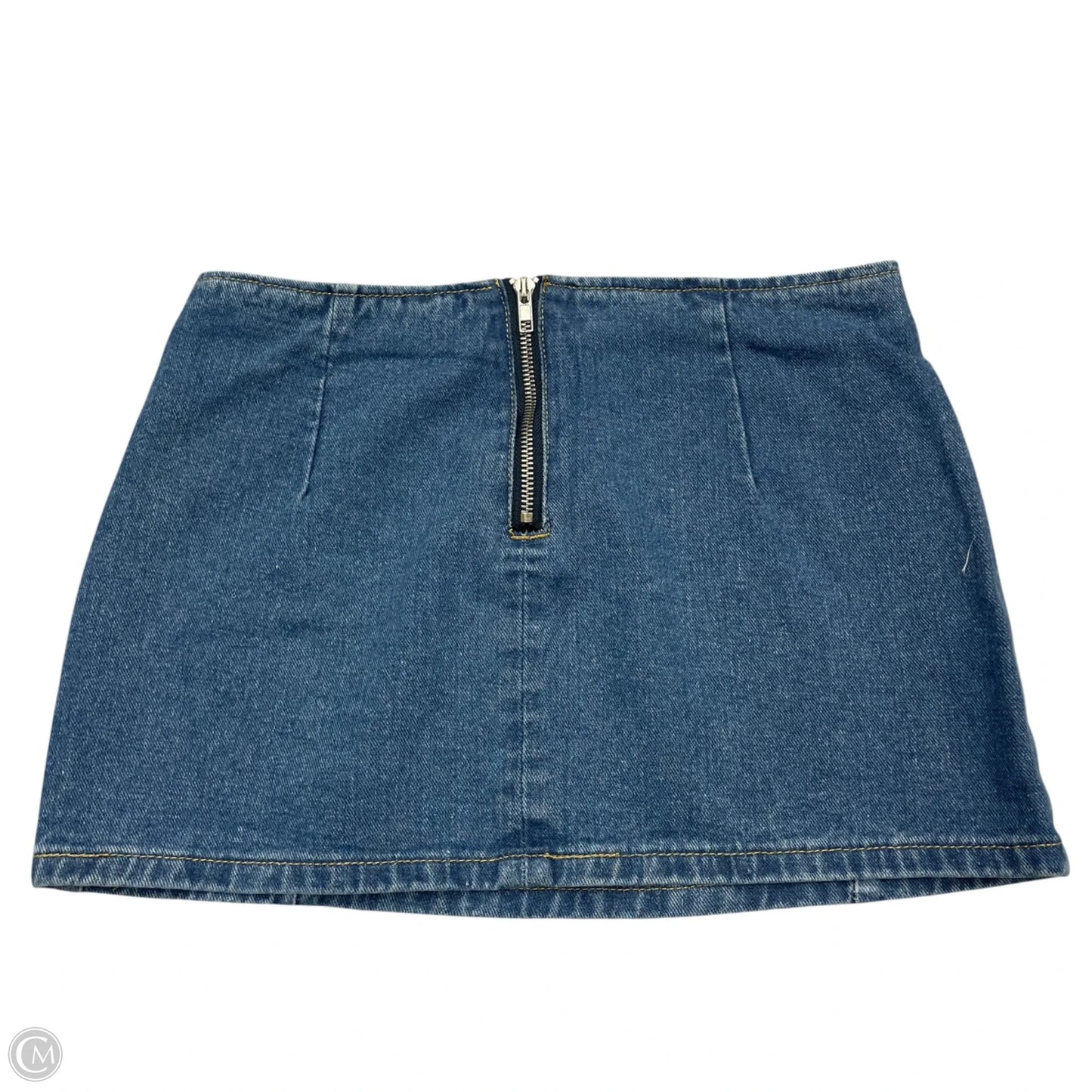 Skirt Mini & Short By Pretty Little Thing In Blue Denim, Size: 0