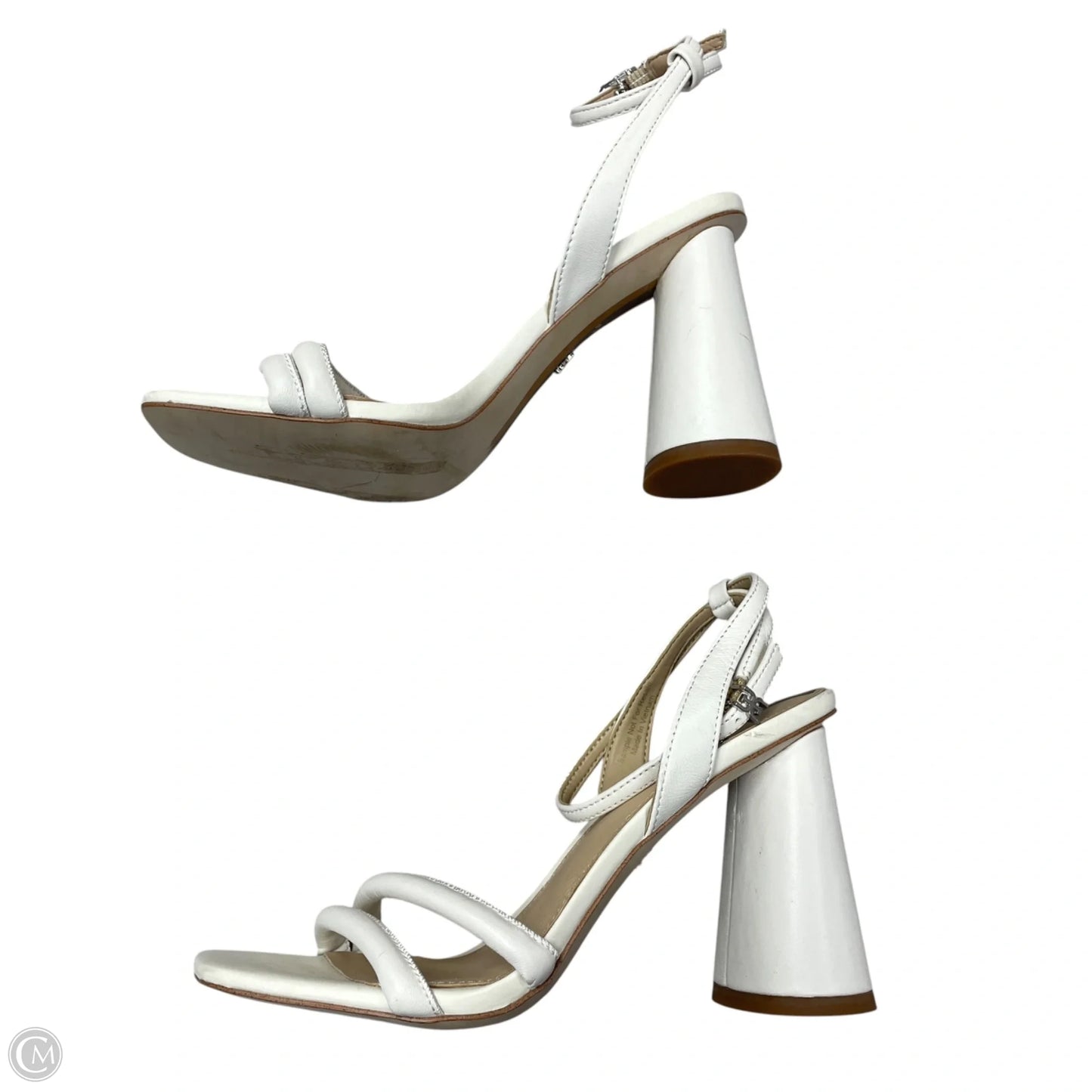 Sandals Heels Block By Sam Edelman In Ivory, Size: 6