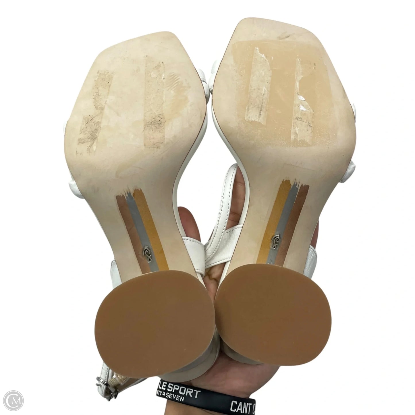 Sandals Heels Block By Sam Edelman In Ivory, Size: 6