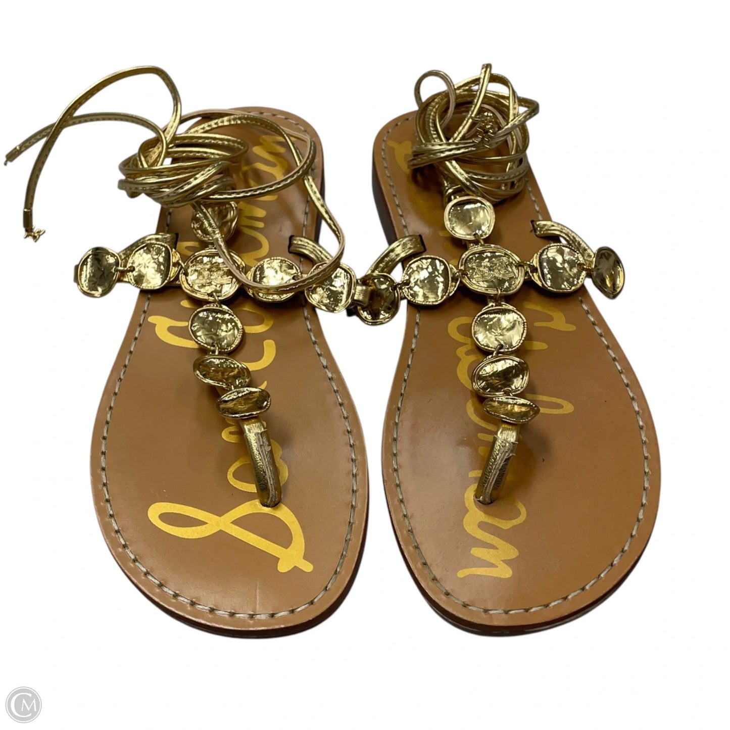 Sandals Flats By Sam Edelman In Brown & Gold, Size: 6