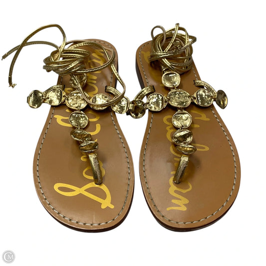 Sandals Flats By Sam Edelman In Brown & Gold, Size: 6