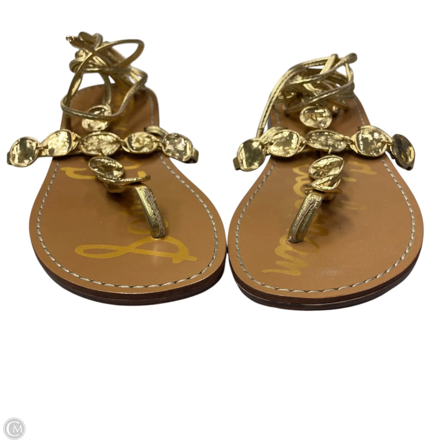 Sandals Flats By Sam Edelman In Brown & Gold, Size: 6