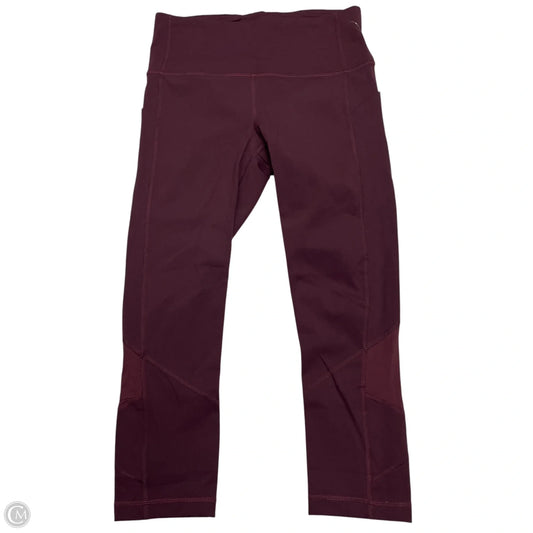 Athletic Leggings By Lululemon In Maroon, Size: S
