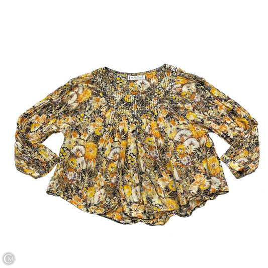 Top Long Sleeve By We The Free In Orange & Yellow, Size: Xs