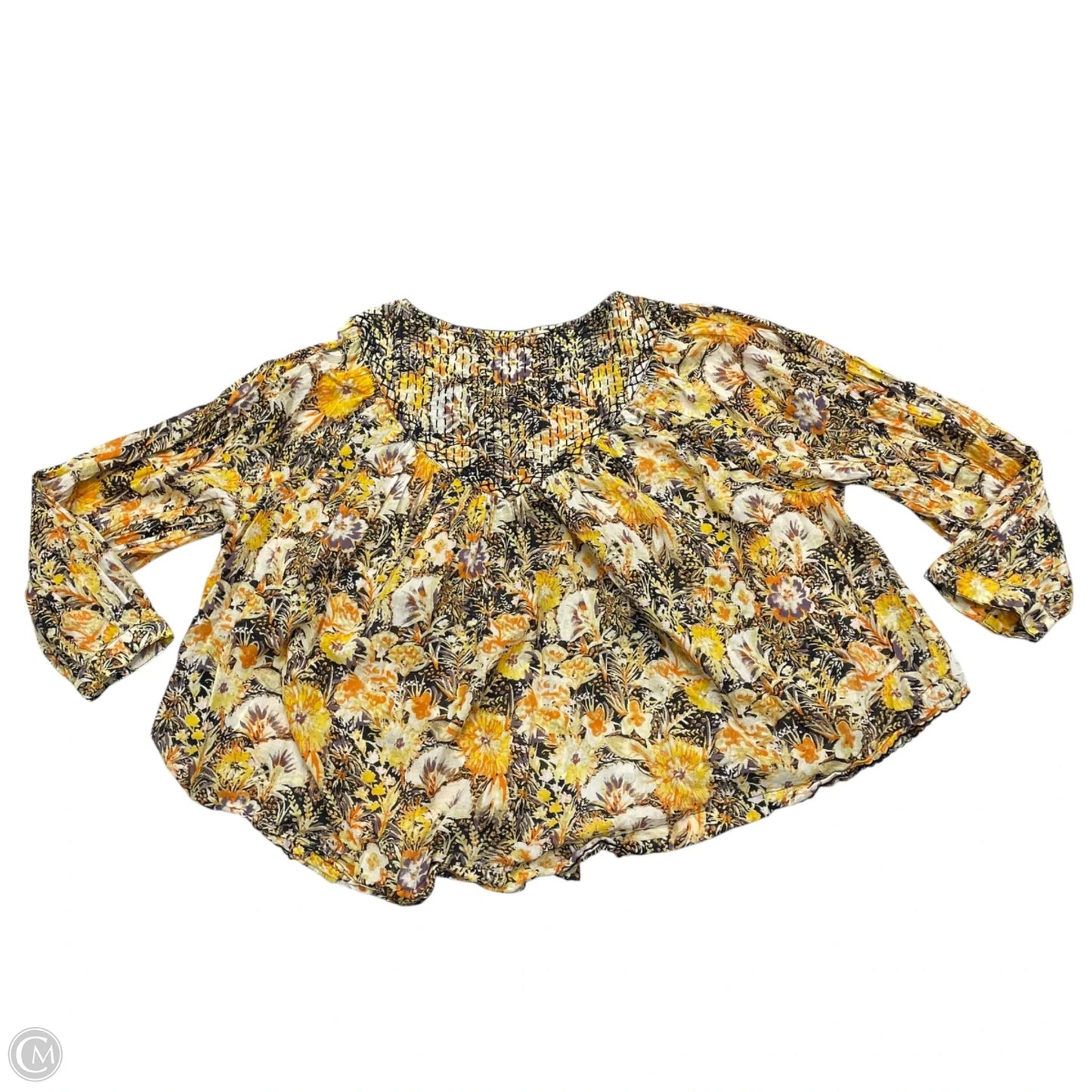 Top Long Sleeve By We The Free In Orange & Yellow, Size: Xs