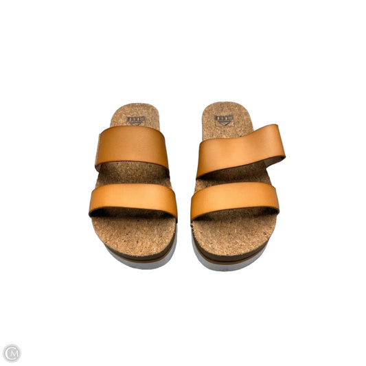 Sandals Heels Platform By Reef In Orange & Tan, Size: 8