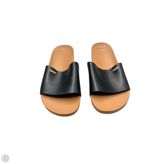 Sandals Flats By Reef In Black & Brown, Size: 8