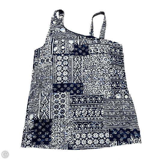 Swimsuit Top By Lands End In Blue & White, Size: M