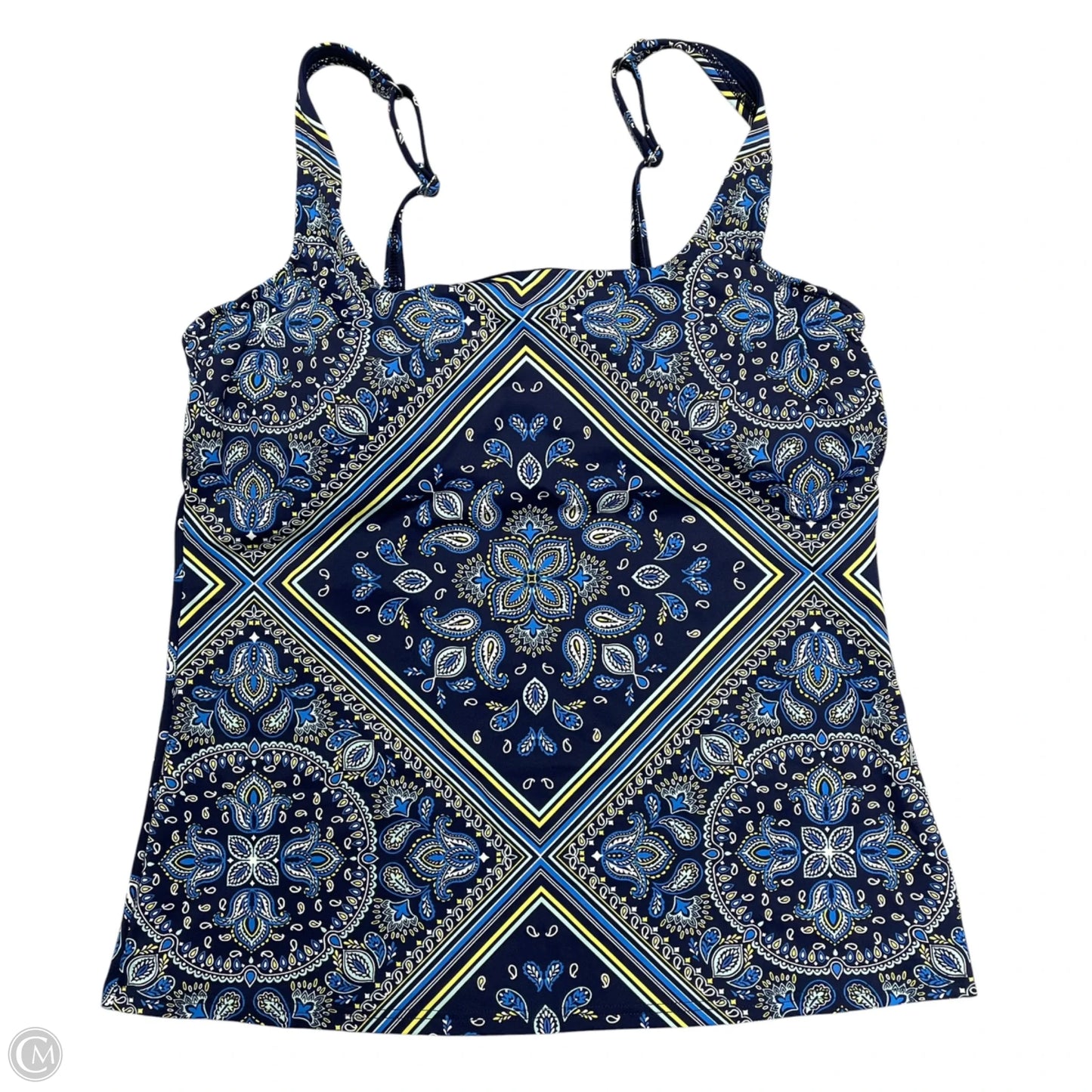 Swimsuit Top By Lands End In Blue & White, Size: M