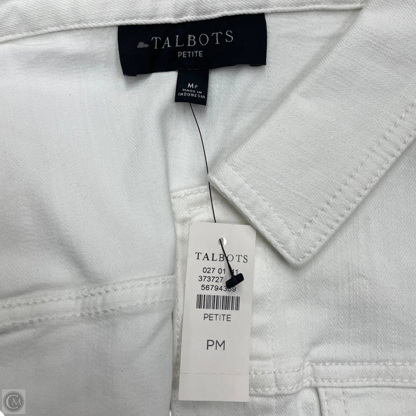 Jacket Denim By Talbots In White Denim, Size: Mp
