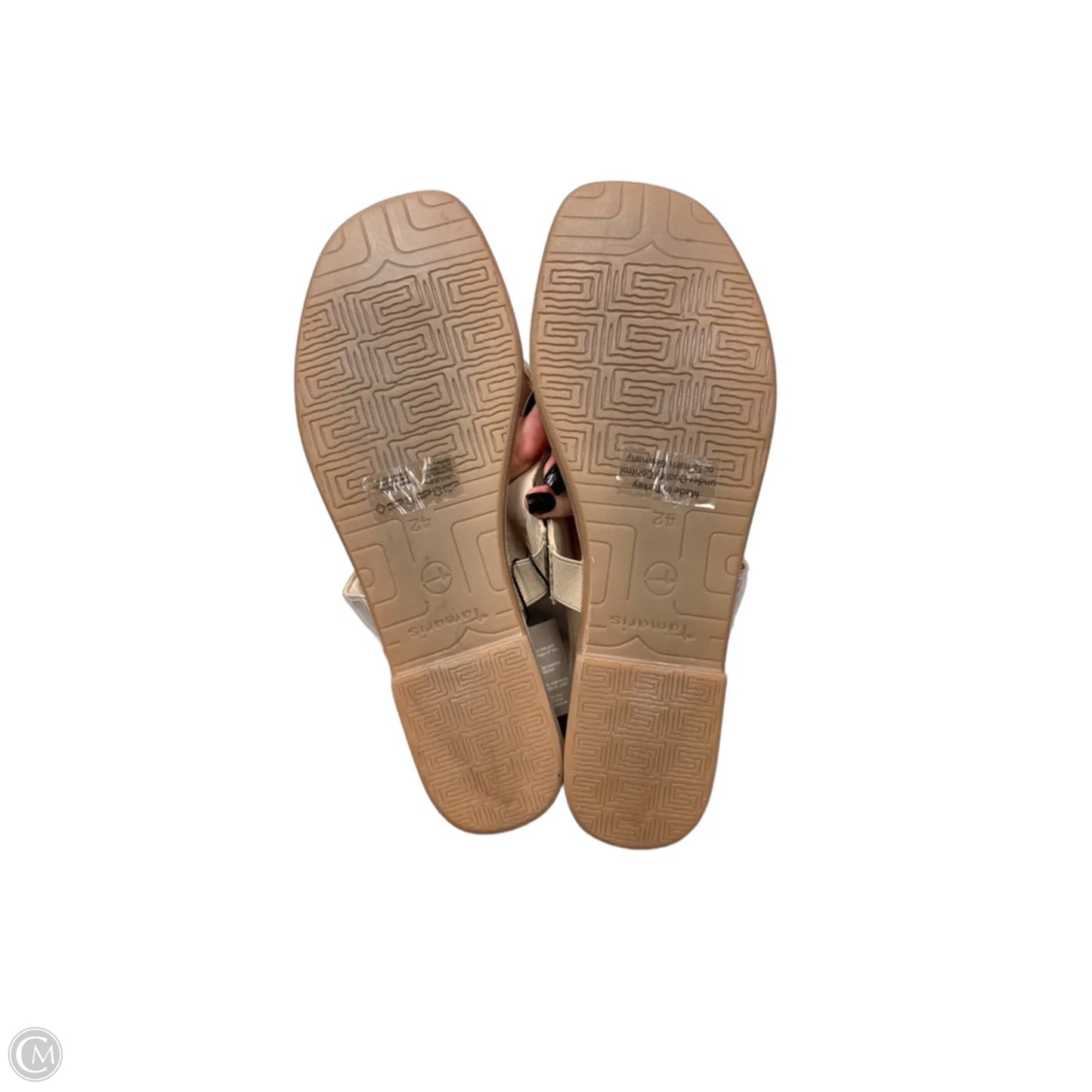 Sandals Flats By Tamaris In Silver, Size: 11.5