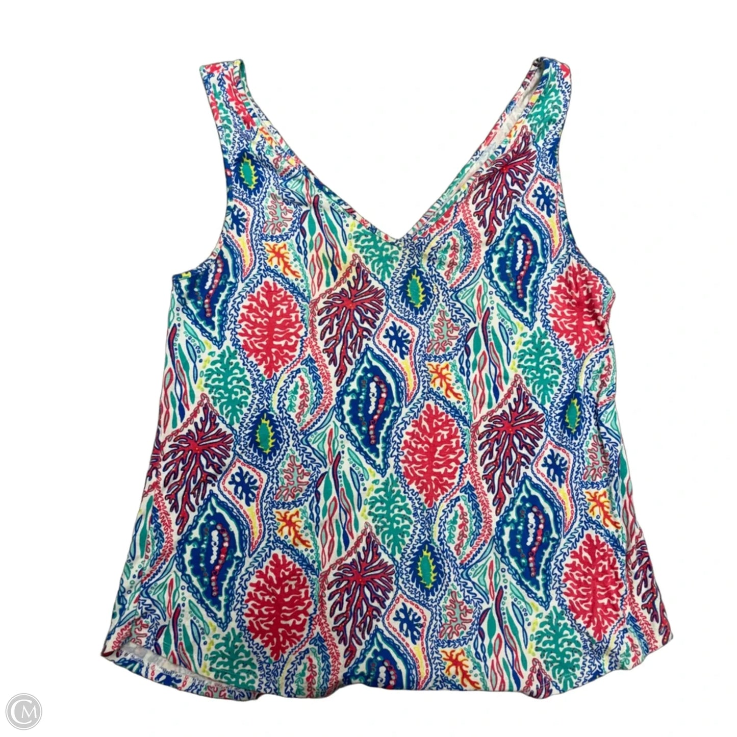 Top Sleeveless Designer By Lilly Pulitzer In Blue & Red, Size: L