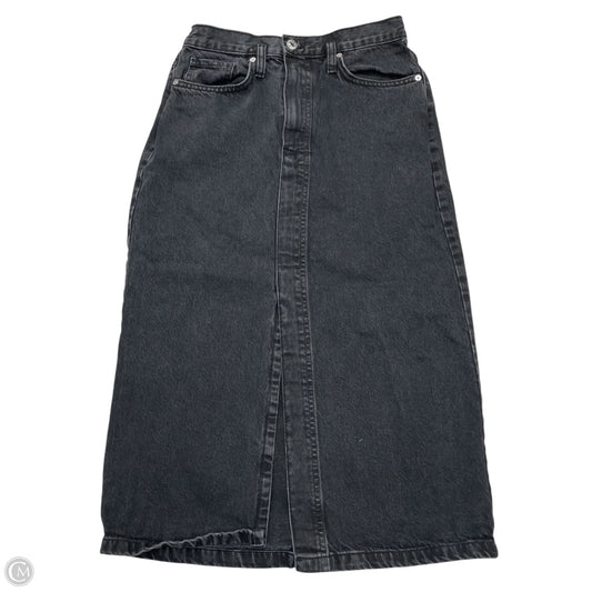 Skirt Maxi By Mng In Black Denim, Size: S