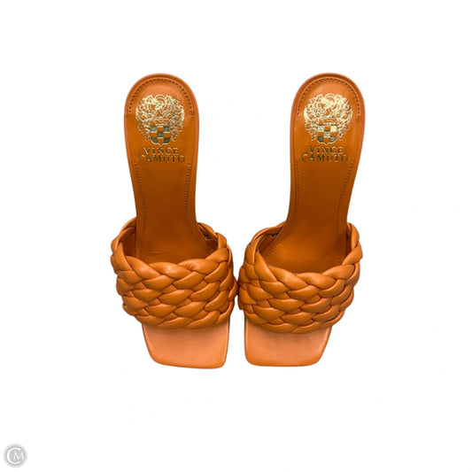 Sandals Heels Stiletto By Vince Camuto In Orange, Size: 7