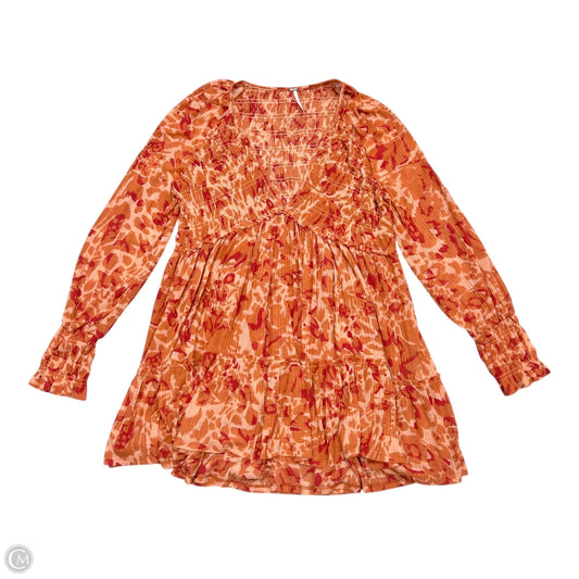 Tunic Long Sleeve By Free People In Orange, Size: L