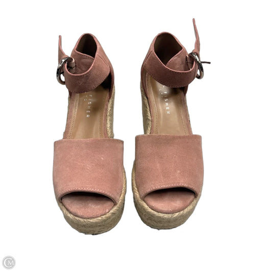 Sandals Heels Wedge By Marc Fisher In Pink & Tan, Size: 7