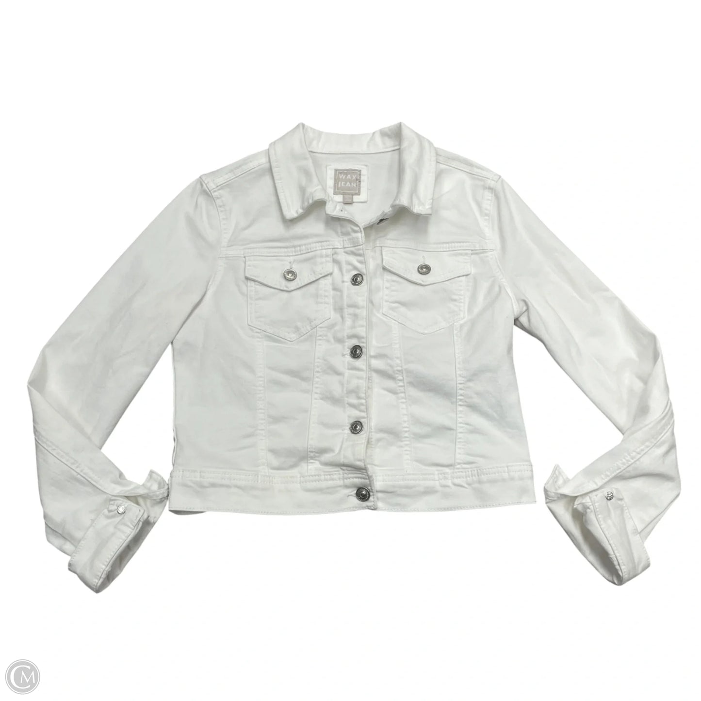 Jacket Denim By Wax Jean In White Denim, Size: M