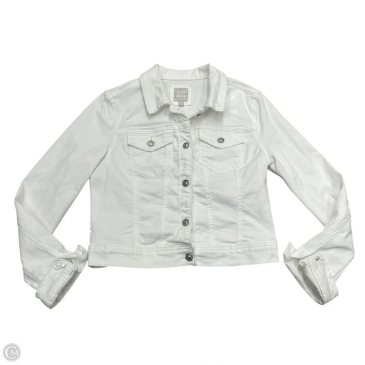 Jacket Denim By Wax Jean In White Denim, Size: M