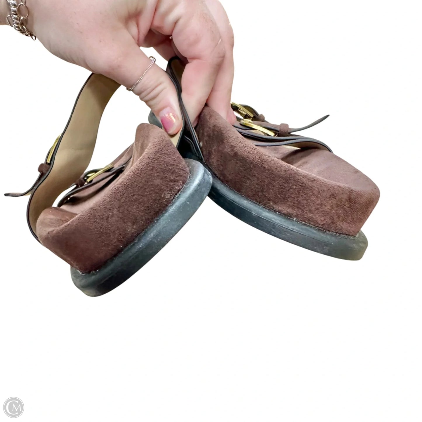 Sandals Flats In Brown, Size: 8.5