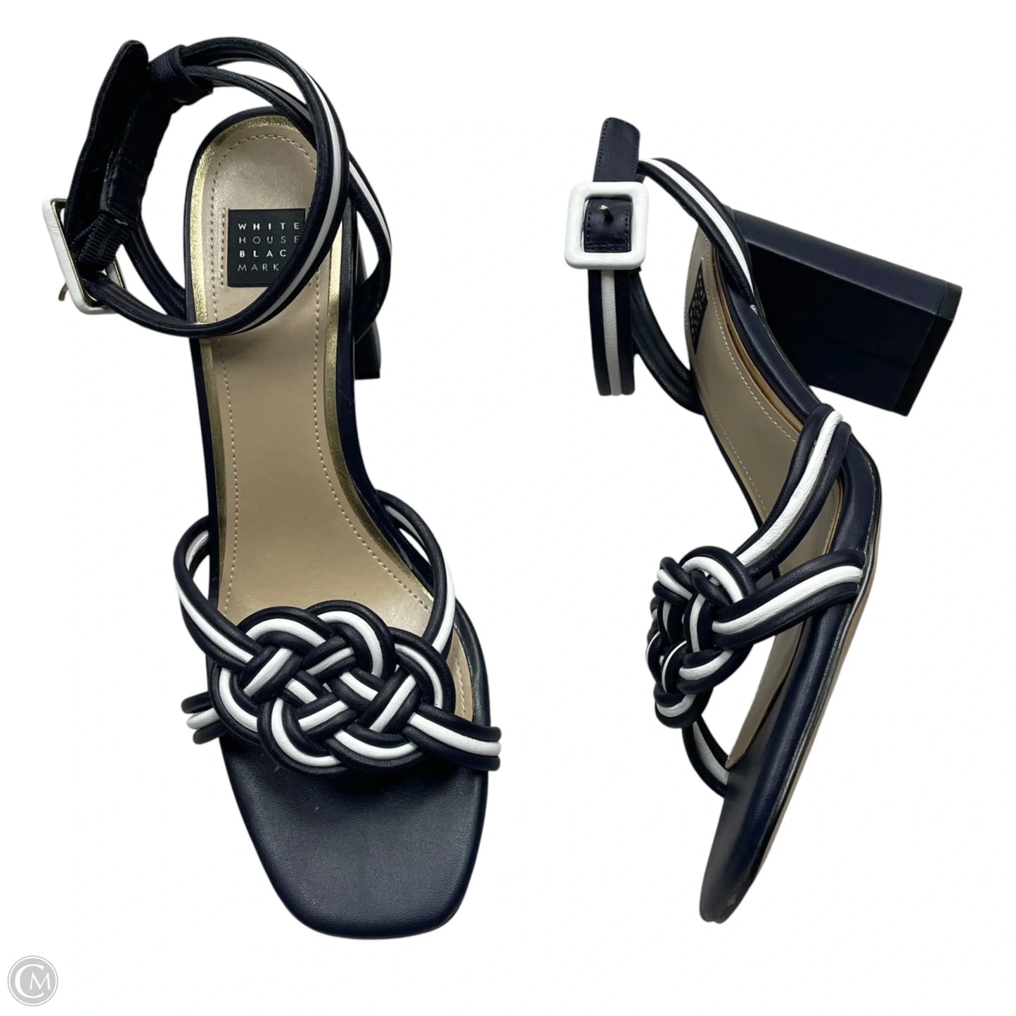 Sandals Heels Block By White House Black Market In Navy, Size: 8.5