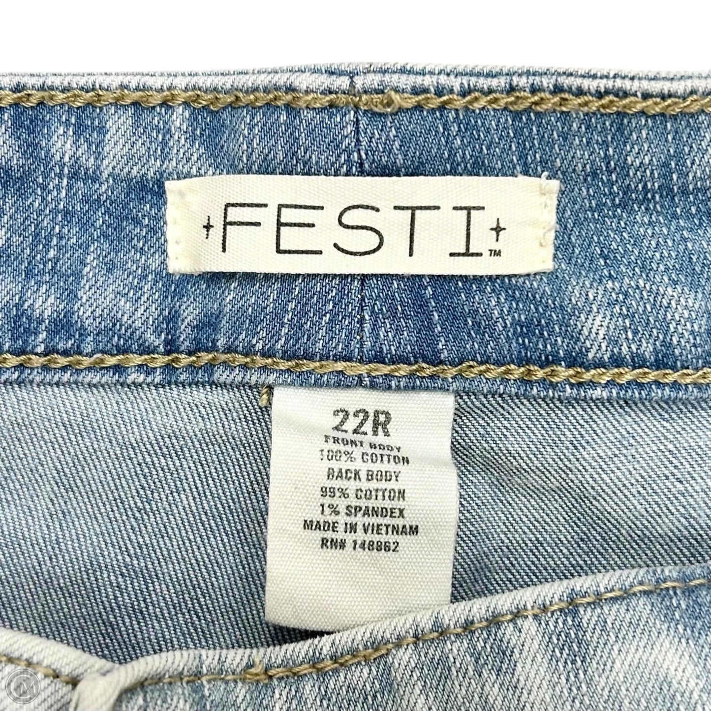 Jeans Wide Leg By Festi In Blue Denim, Size: 22