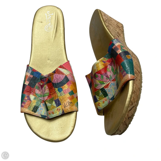 Sandals Heels Wedge By Clothes Mentor In Gold, Size: 11