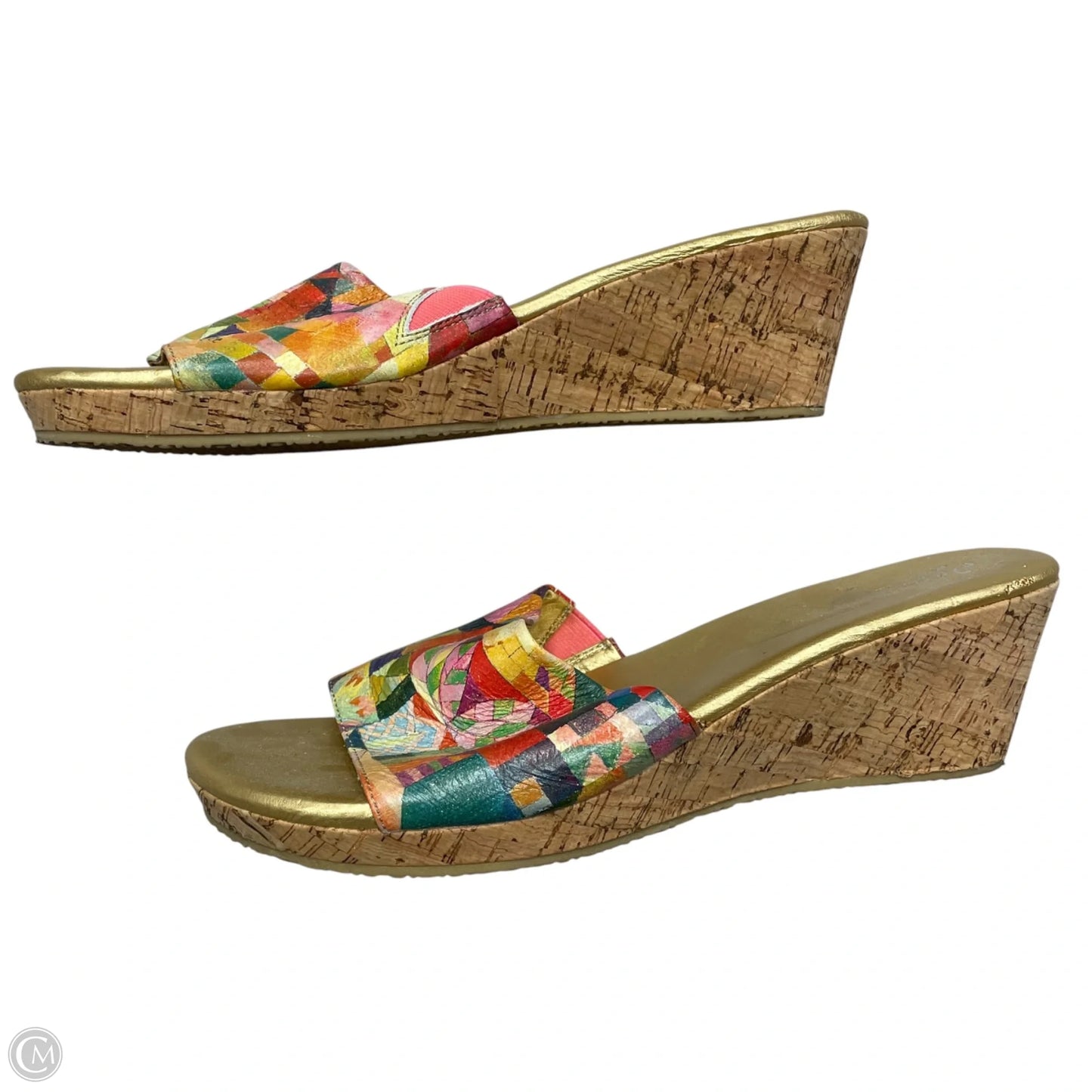 Sandals Heels Wedge By Jeon In Gold, Size: 11