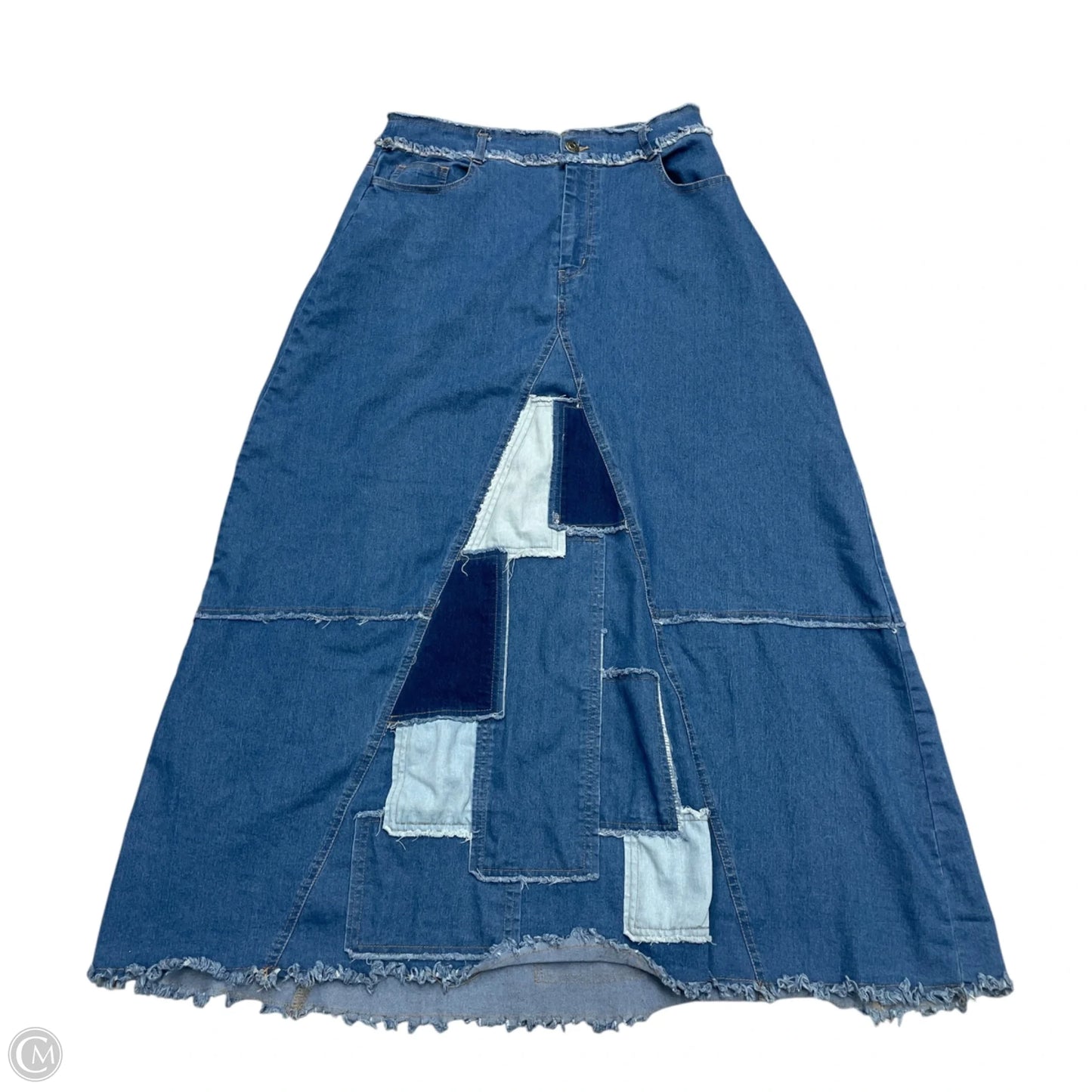 Skirt Maxi By Ashley Stewart In Blue Denim, Size: 12