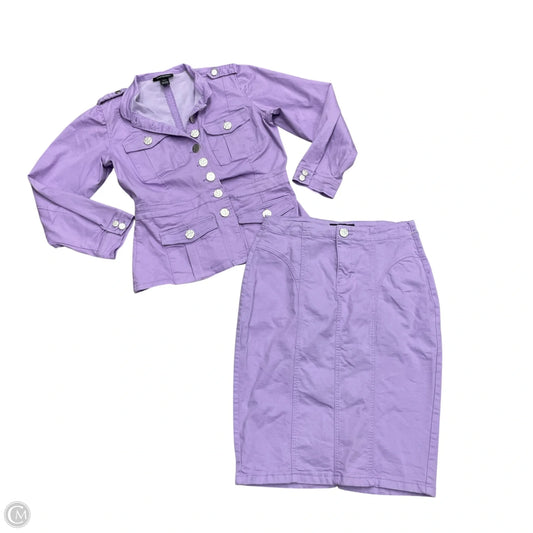 Skirt Set 2pc By Ashley Stewart In Purple, Size: L