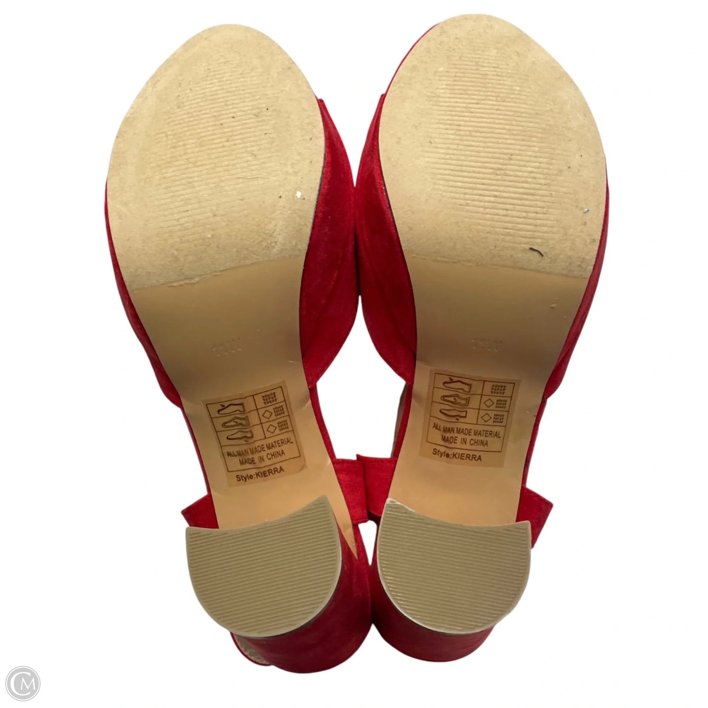 Sandals Heels Block By Ashley Stewart In Red, Size: 11
