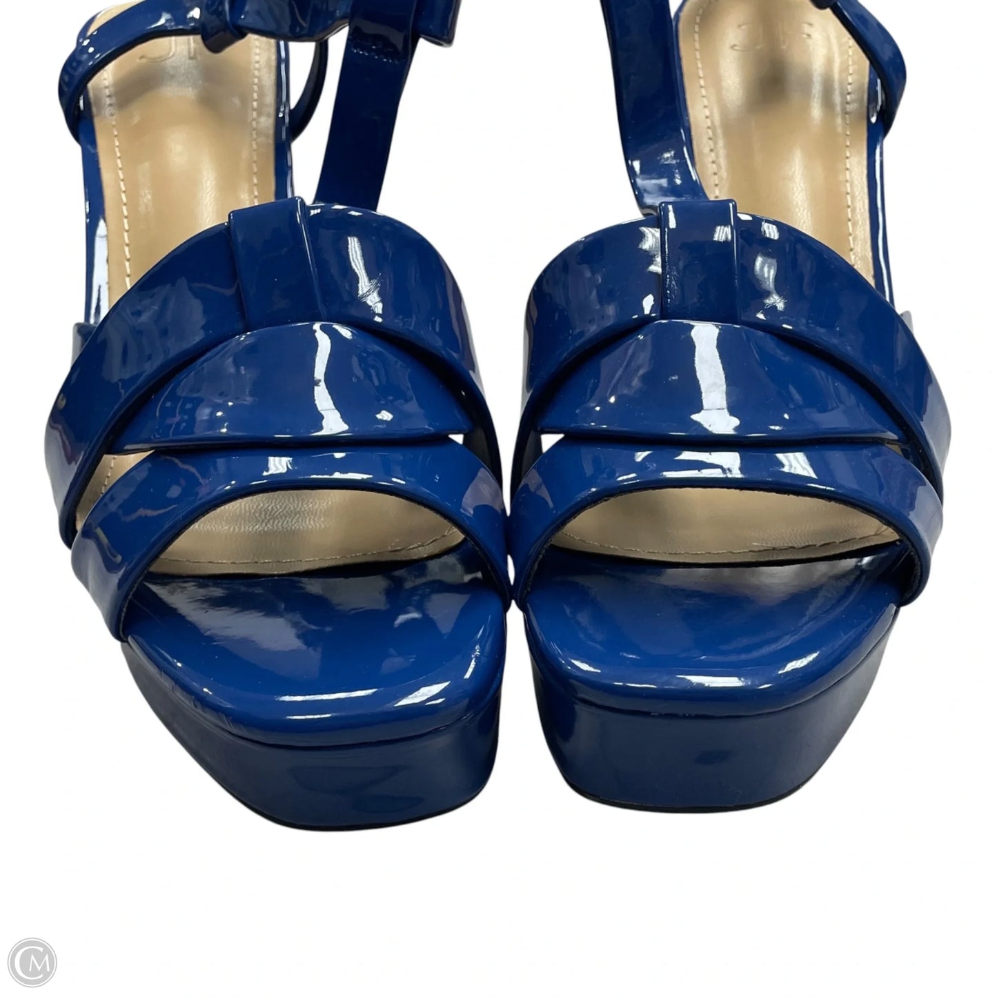 Sandals Heels Block By Jf In Blue, Size: 11