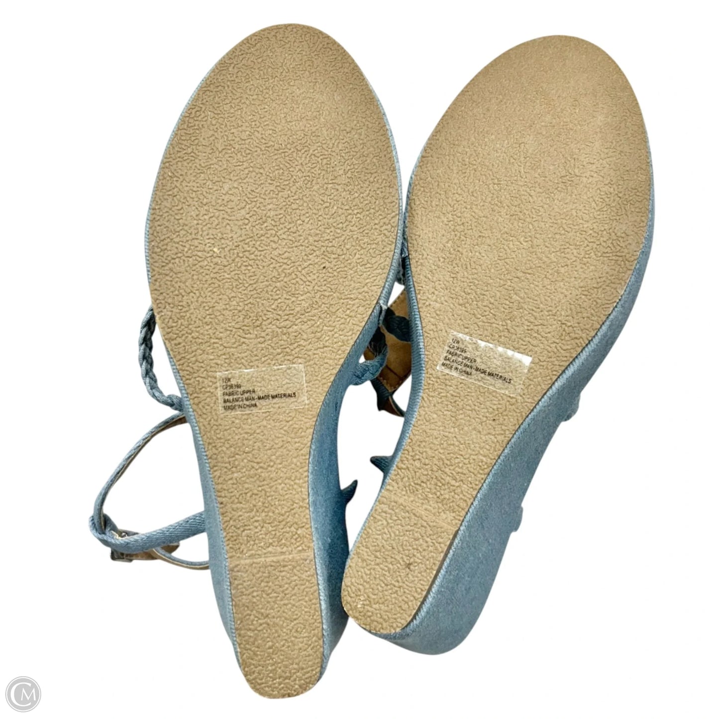 Sandals Heels Wedge By Ashley Stewart In Blue Denim, Size: 12