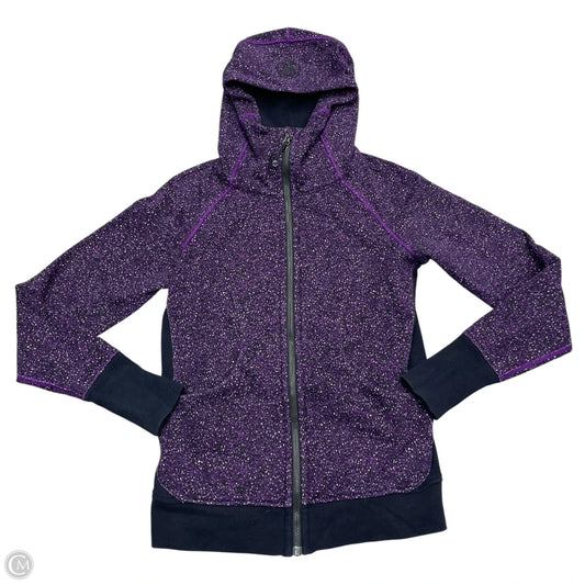 Athletic Jacket By Lululemon In Black & Purple, Size: S