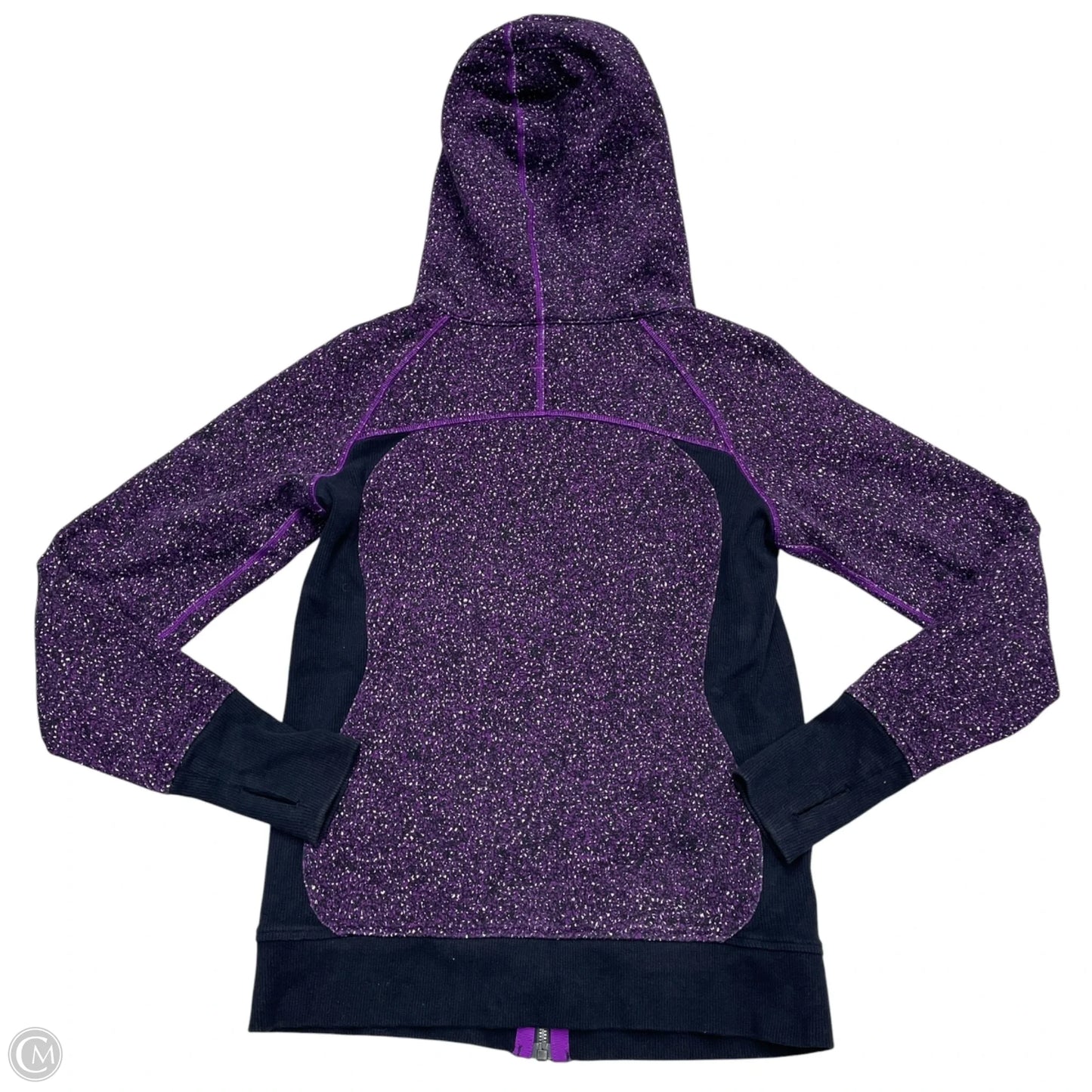 Athletic Jacket By Lululemon In Black & Purple, Size: S
