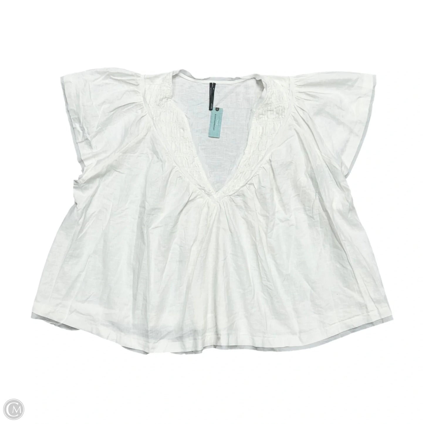Top Short Sleeve By Anthropologie In Ivory, Size: 3x