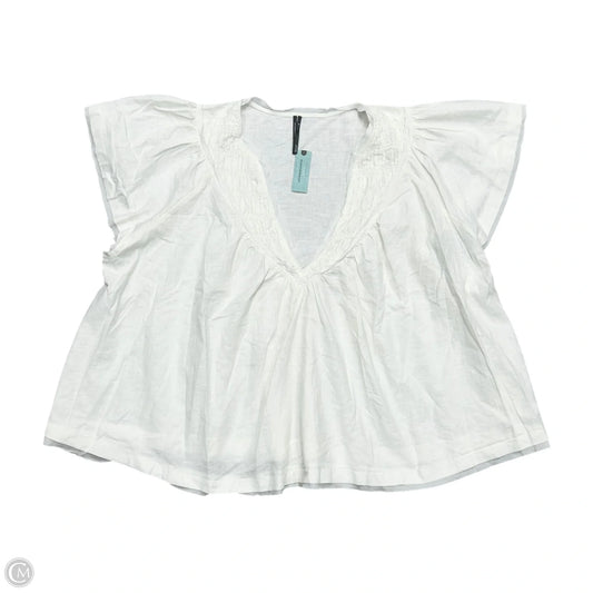 Top Short Sleeve By Anthropologie In Ivory, Size: 3x