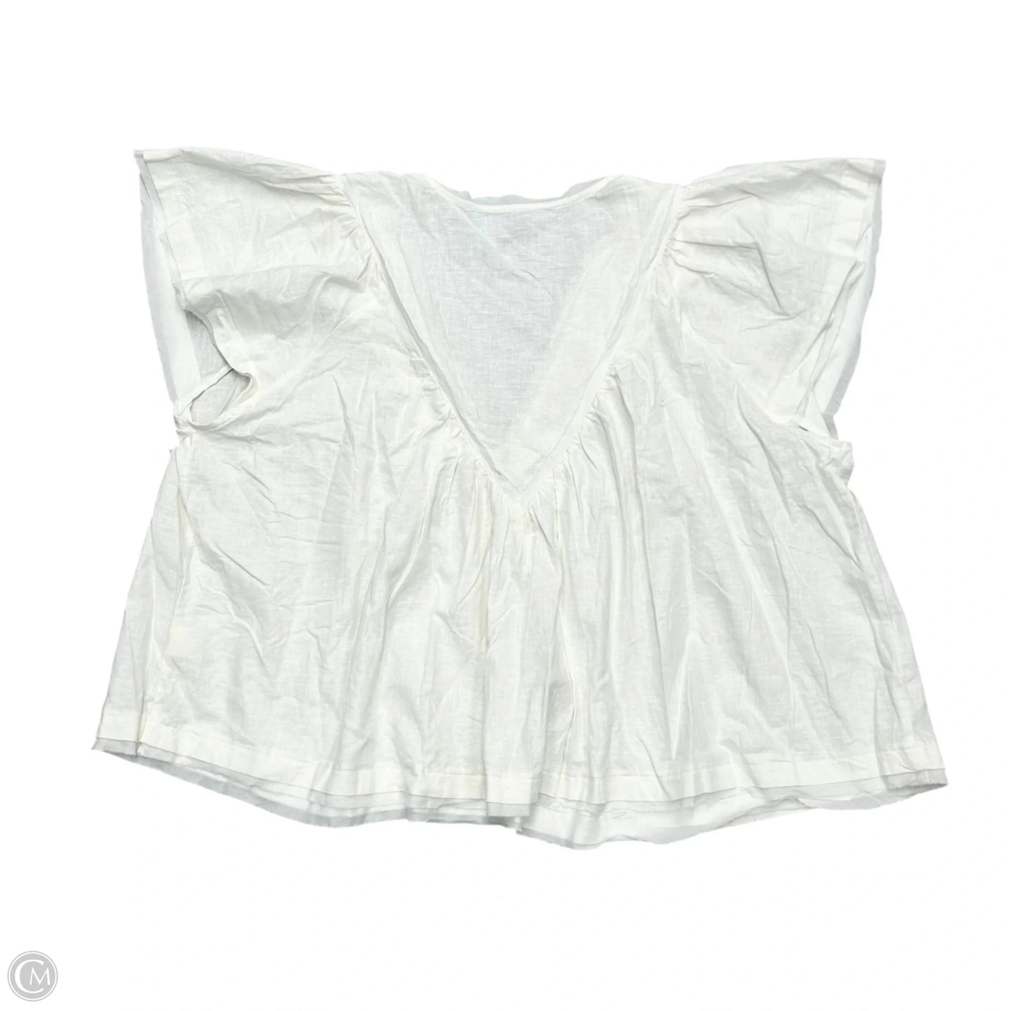 Top Short Sleeve By Anthropologie In Ivory, Size: 3x