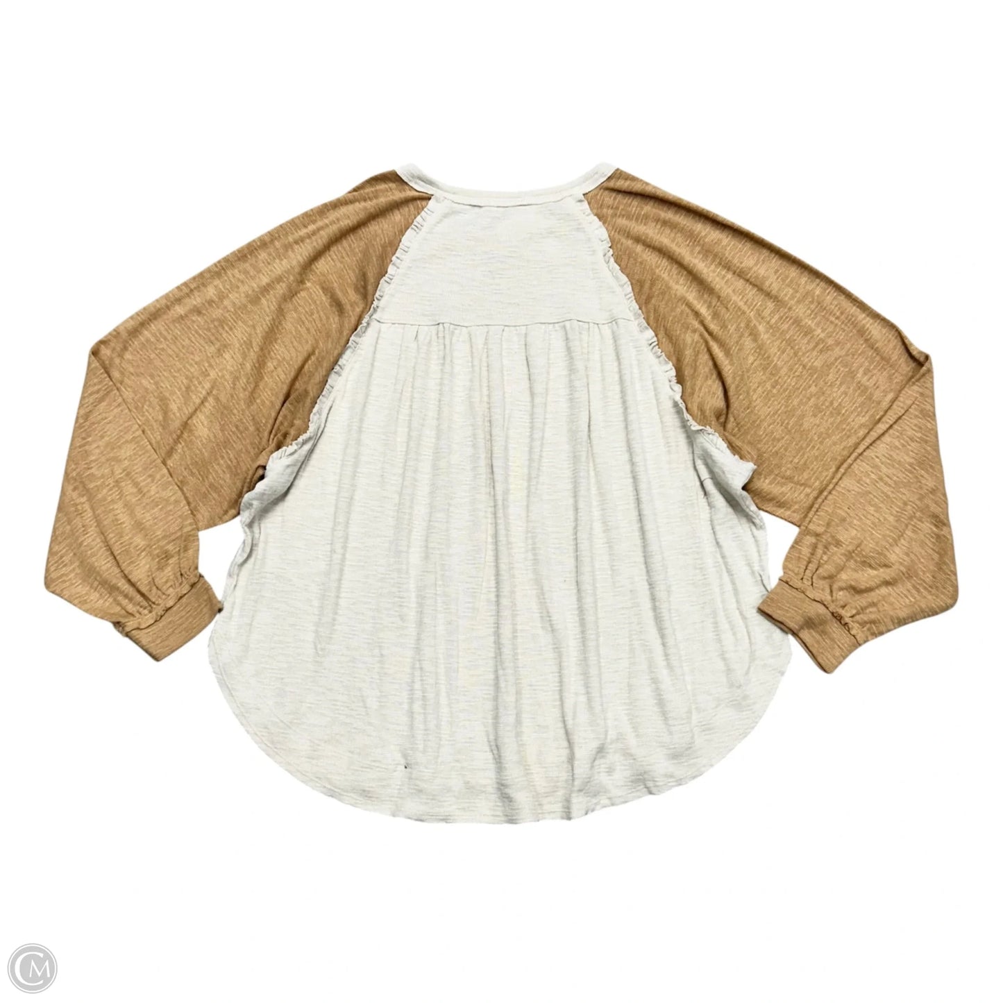 Top Long Sleeve By Pilcro In Cream & Tan, Size: 3x