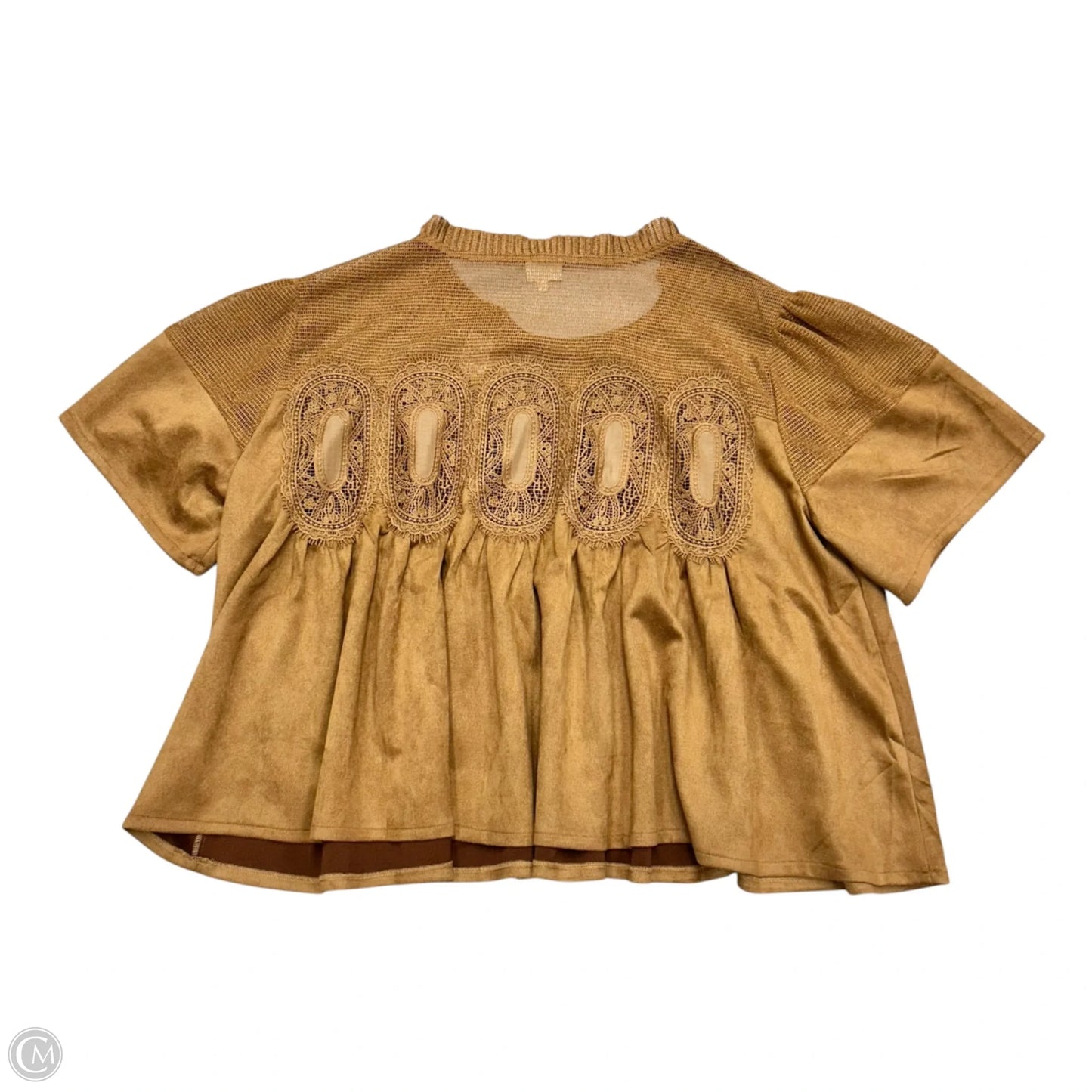 Top Short Sleeve By En Elly In Brown, Size: 3x