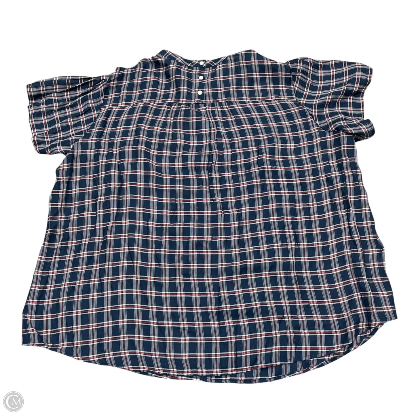 Top Short Sleeve By Loft In Blue & White, Size: 3x